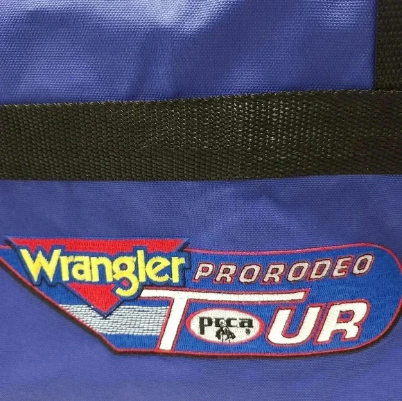 Wrangler Pro Rodeo Tour Vintage Blue PRCA Duffel Bag New - Picture 2 of 7